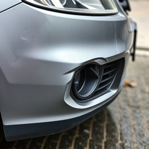 damaged car bumper