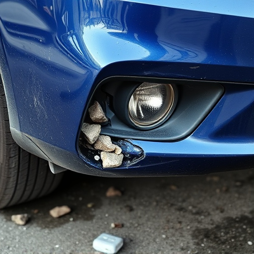 damaged car bumper