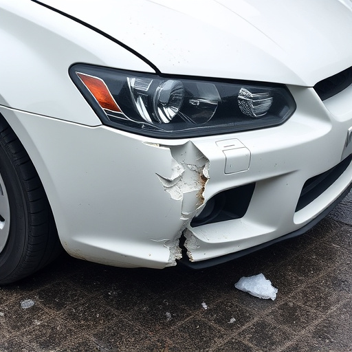 damaged car bumper
