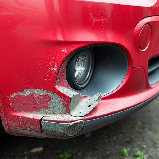 damaged car bumper
