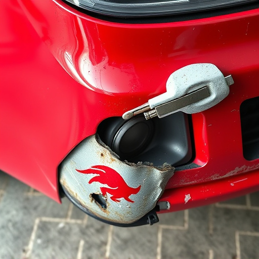 damaged car bumper