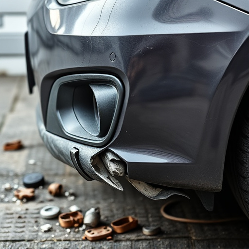 damaged car bumper