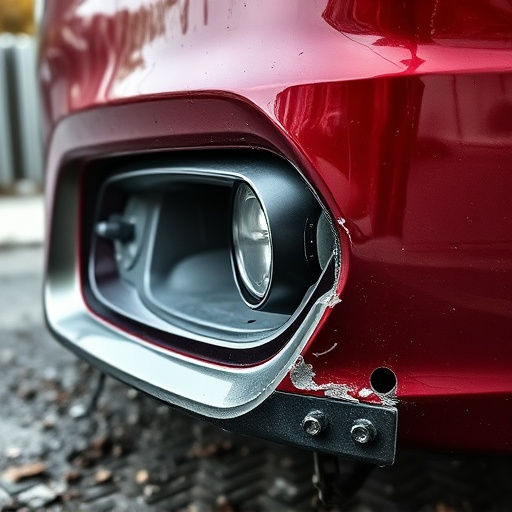 damaged car bumper