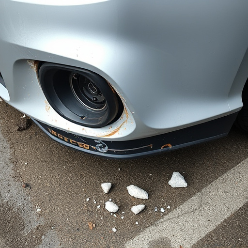 damaged car bumper