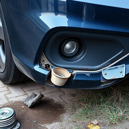 damaged car bumper