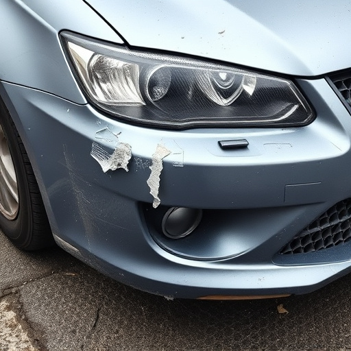 damaged car bumper
