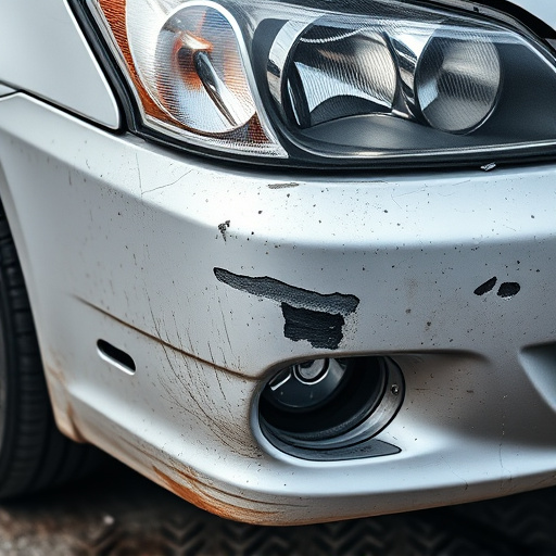 damaged car bumper