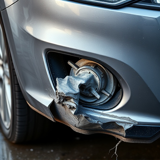 damaged car bumper
