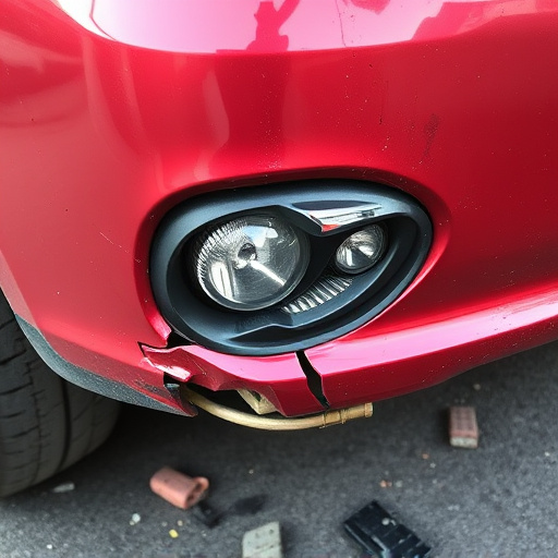 damaged car bumper