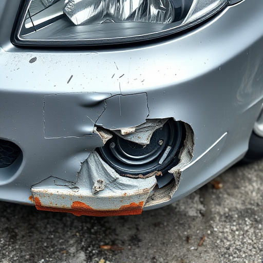 damaged car bumper