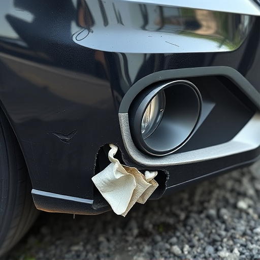 damaged car bumper