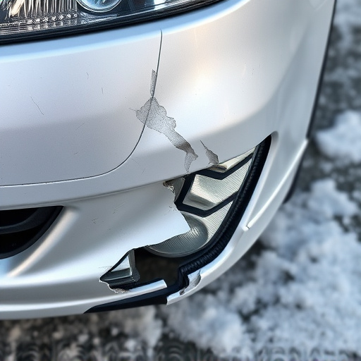 damaged car bumper