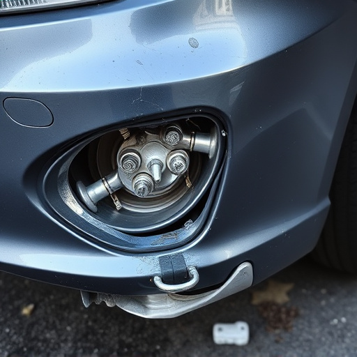damaged car bumper