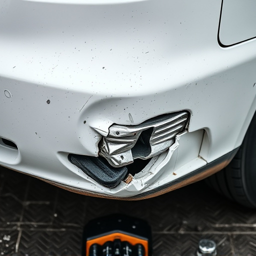 damaged car bumper