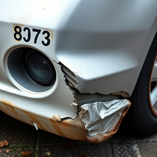 damaged car bumper