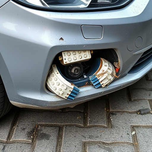 damaged car bumper