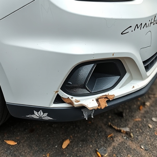 damaged car bumper