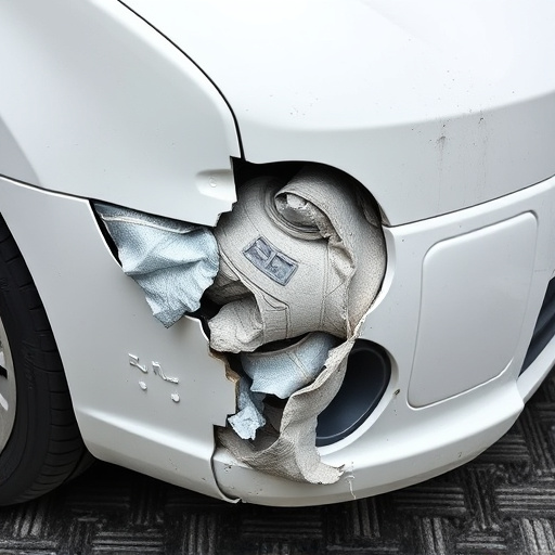 damaged car bumper