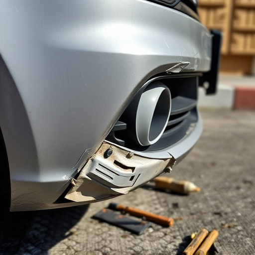 damaged car bumper