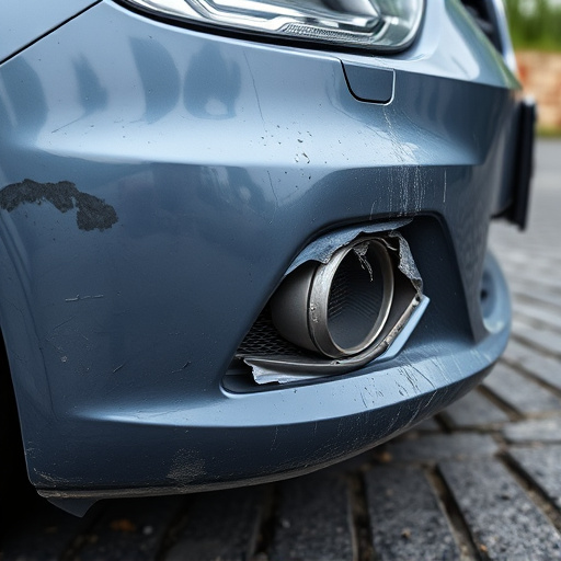 damaged car bumper