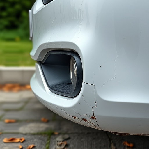 damaged car bumper