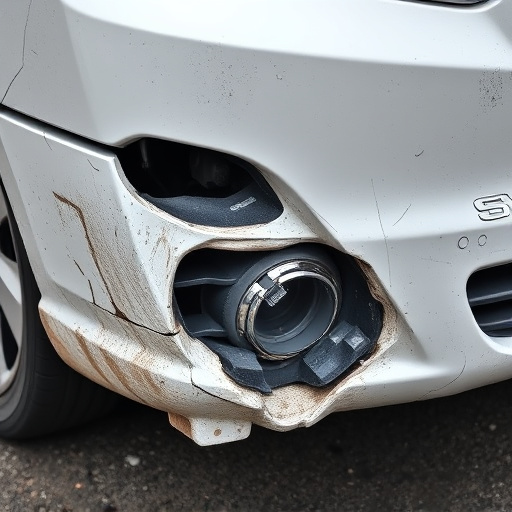 damaged car bumper