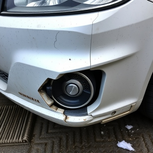 damaged car bumper