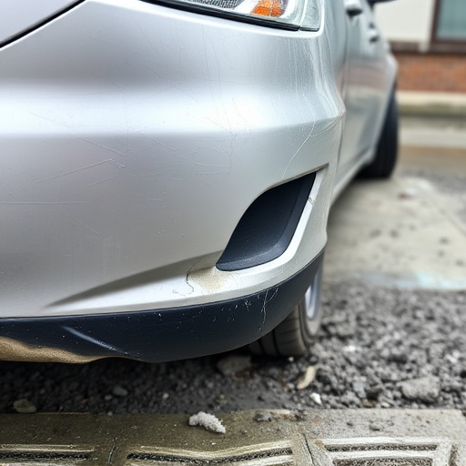 damaged car bumper