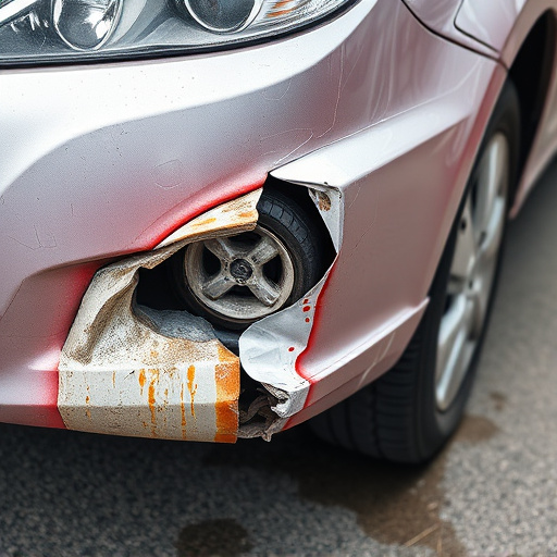 damaged car bumper