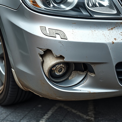 damaged car bumper