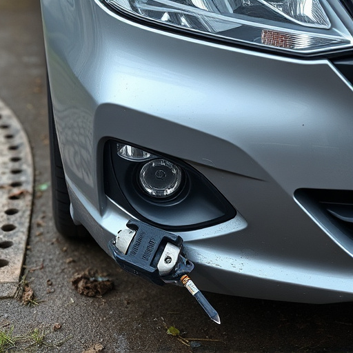 damaged car bumper