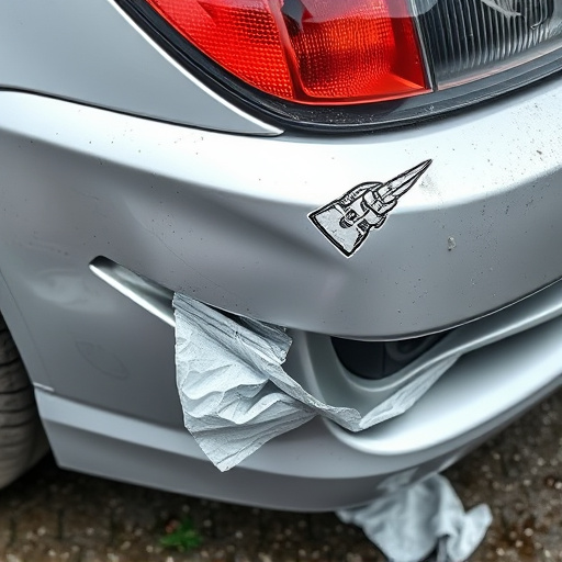 damaged car bumper