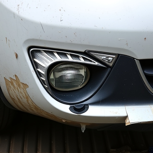 damaged car bumper