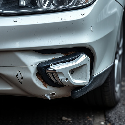 damaged car bumper