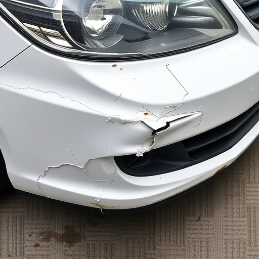 damaged car bumper