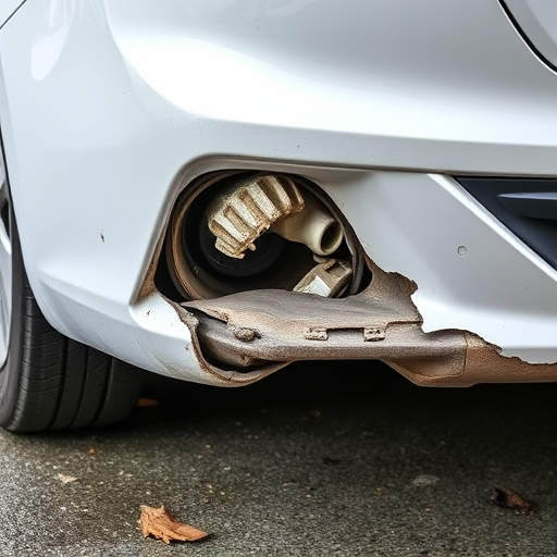 damaged car bumper