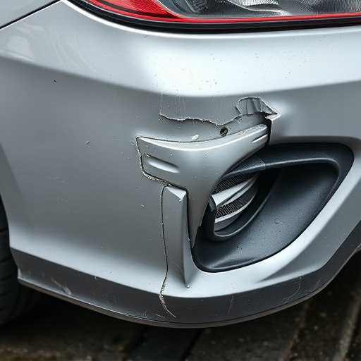 damaged car bumper