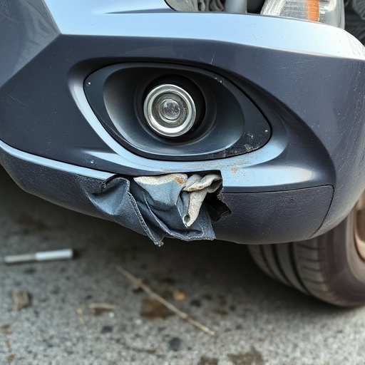 damaged car bumper