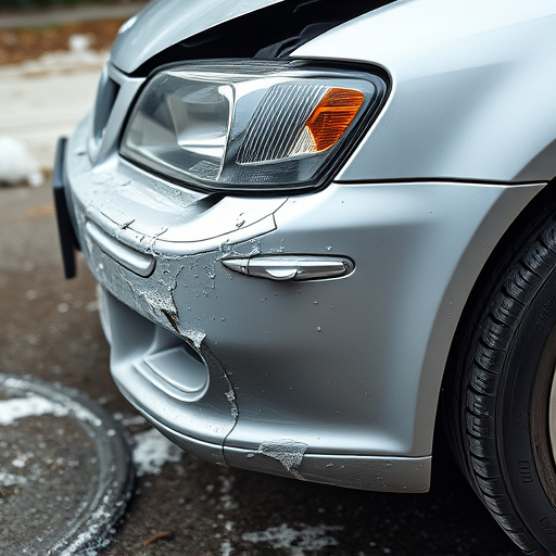 damaged car bumper