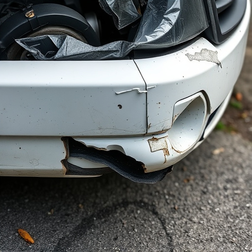 damaged car bumper