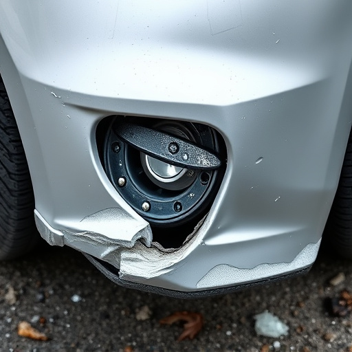 damaged car bumper
