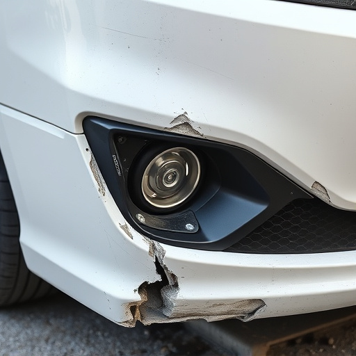 damaged car bumper