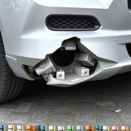 damaged car bumper