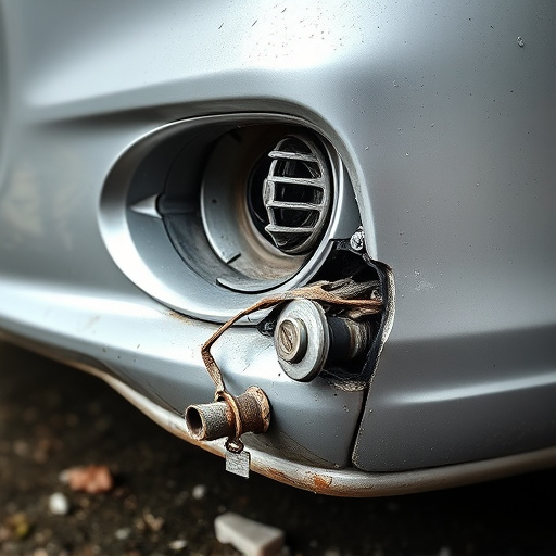 damaged car bumper