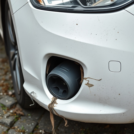 damaged car bumper