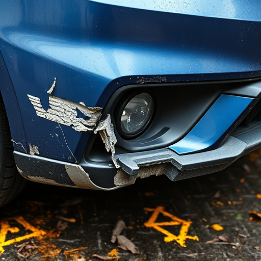 damaged car bumper