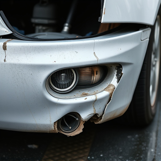 damaged car bumper