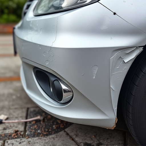 damaged car bumper