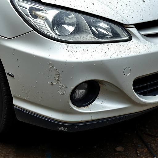 damaged car bumper