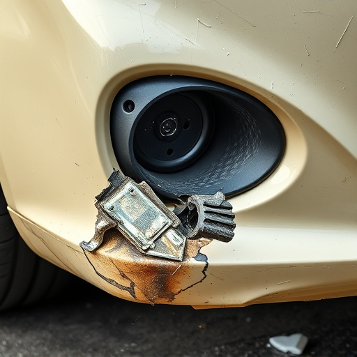 damaged car bumper